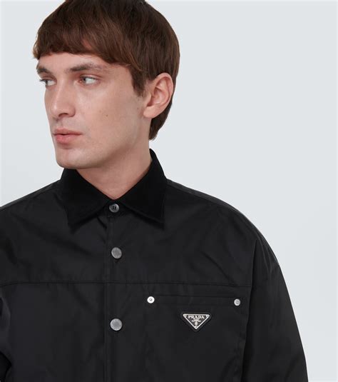 prada snapdown overshirt|Black Re.